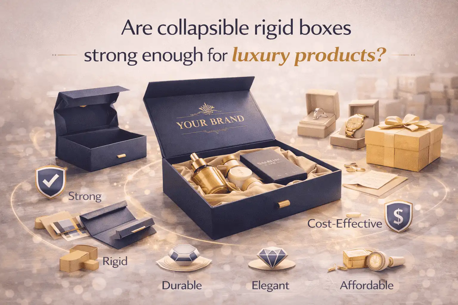 Are collapsible rigid boxes strong enough for luxury products？